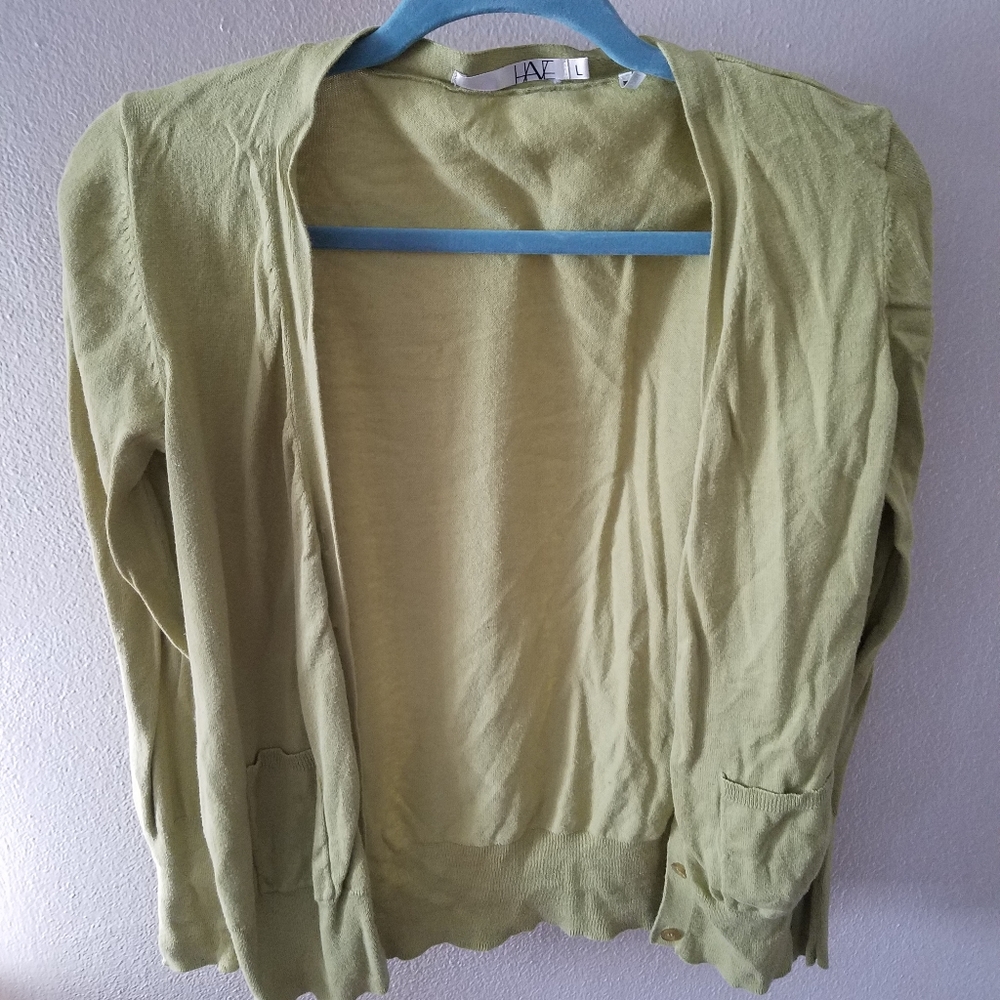 Pea Green Cardigan